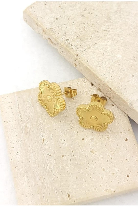 Boucles d'oreille trèfles doré