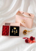 Coffret Rose éternelle & parure cœur