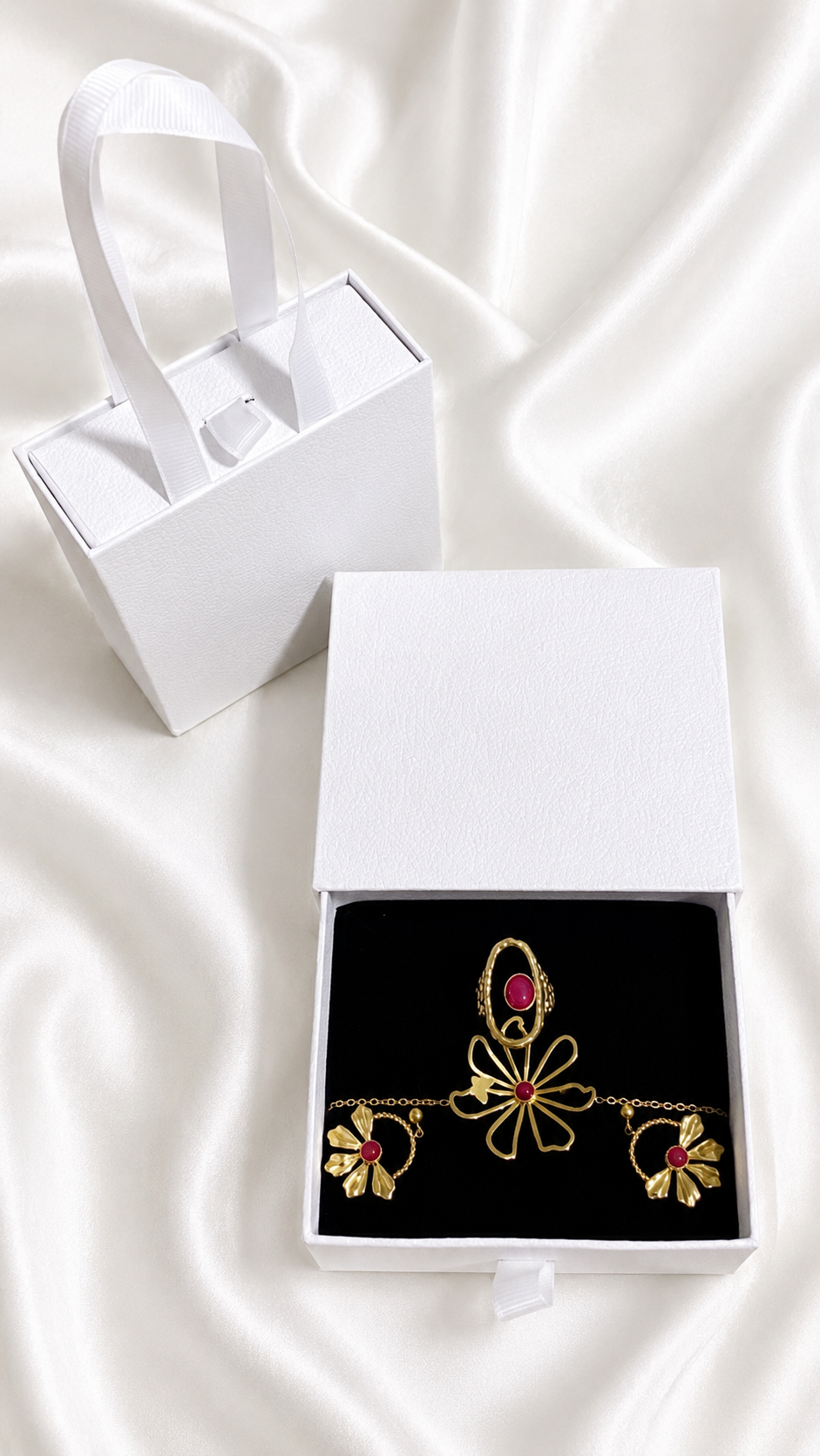 Parure florale & Écrin Sac à Main
