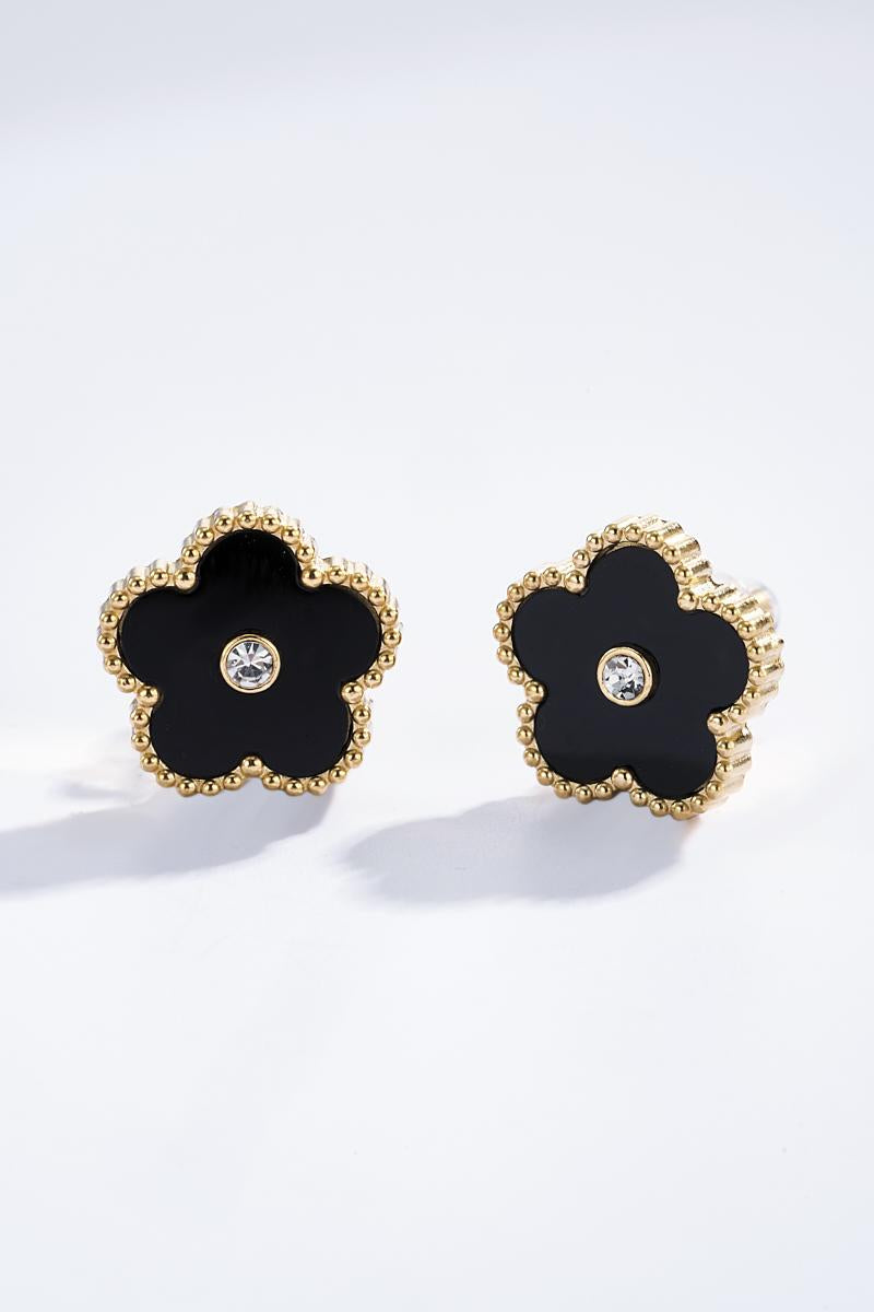 Boucles d’oreilles trèfle strass
