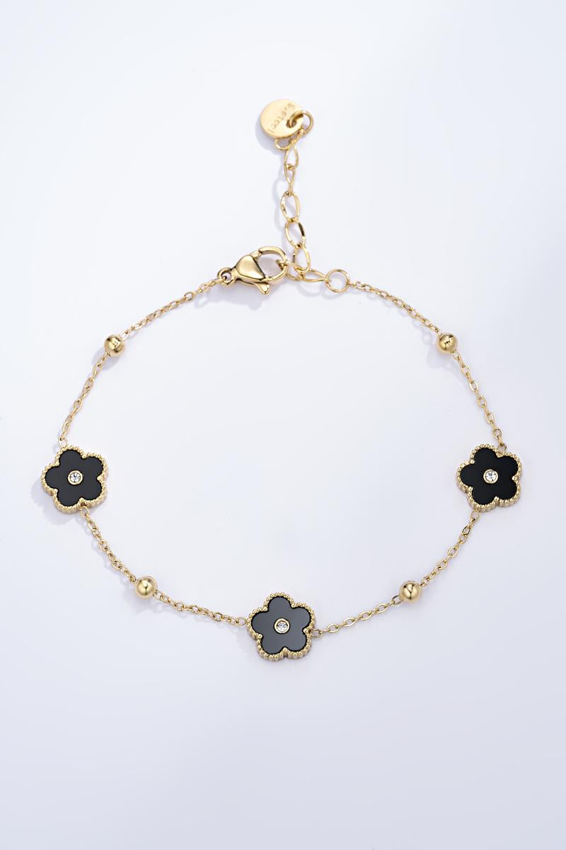 Bracelet trèfle strass