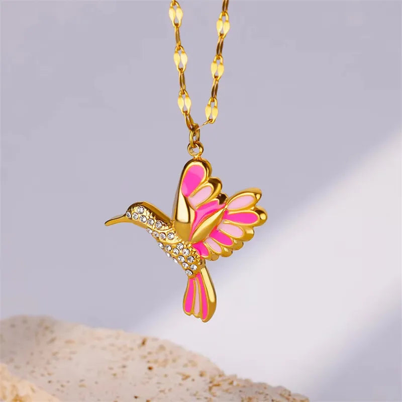Collier colibris exotique
