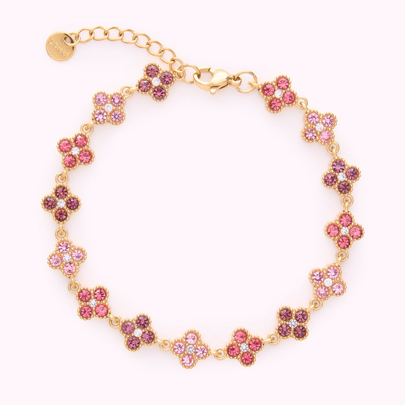 Bracelet strass rose et violet